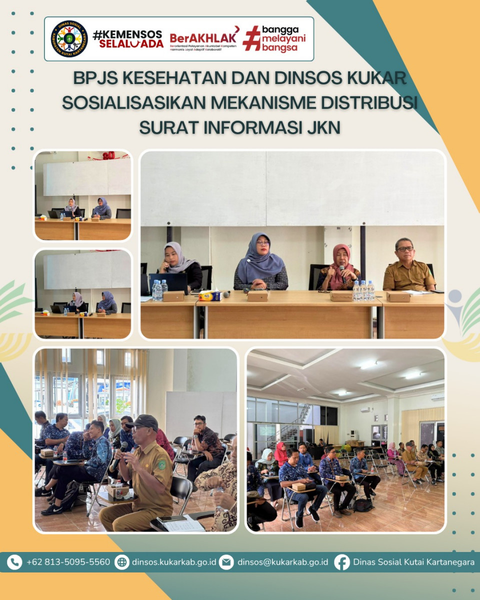 Tenggarong, 21 April 2026 – BPJS Kesehatan Cabang Samarinda bersama Dinas Sosial Kabupaten Kutai Kartanegara melaksanakan kegiatan Sosialisasi Pemberian Informasi Status Kepesertaan JKN. Kegiatan ini bertujuan memastikan seluruh peserta Jaminan Kesehatan Nasional (JKN) memperoleh informasi kepesertaan secara transparan dan tepat waktu.
.
.
.
.
.
Selengkapnya di : https://dinsos.kukarkab.go.id/index.php/2026/04/21/bpjs-kesehatan-dan-dinsos-kukar-sosialisasikan-mekanisme-distribusi-surat-informasi-jkn/