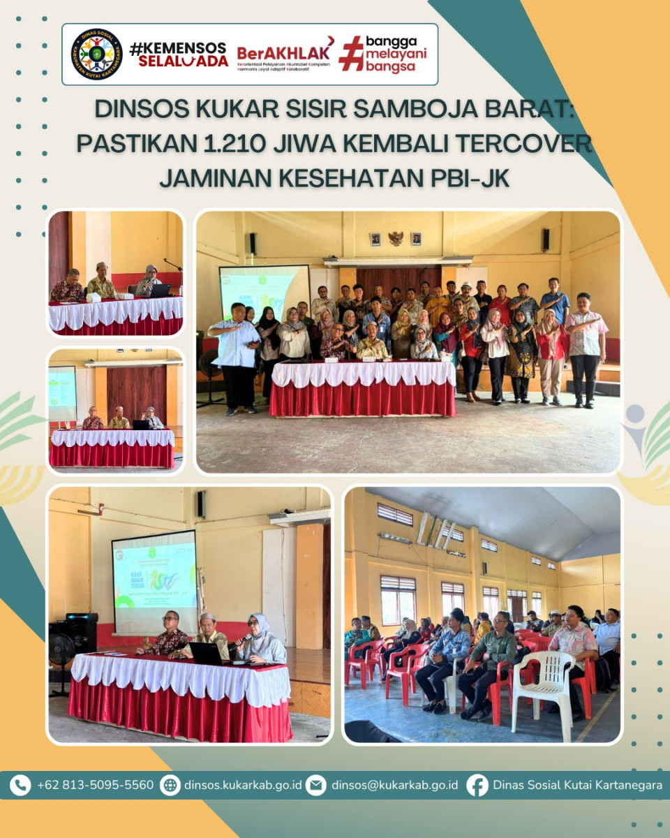 SAMBOJA BARAT, 7 Mei 2026 – Upaya percepatan reaktivasi jaminan kesehatan bagi masyarakat terus dilakukan oleh Pemerintah Kabupaten Kutai Kartanegara melalui Dinas Sosial. Di wilayah Kecamatan Samboja Barat, terdata sebanyak 1.210 jiwa kepesertaan Penerima Bantuan Iuran Jaminan Kesehatan (PBI-JK) yang saat ini dalam status nonaktif berdasarkan kebijakan pemerintah pusat.
.
.
.
.
.
Selengkapnya di : https://dinsos.kukarkab.go.id/index.php/2026/05/08/dinsos-kukar-sisir-samboja-barat-pastikan-1-210-jiwa-kembali-tercover-jaminan-kesehatan-pbi-jk/