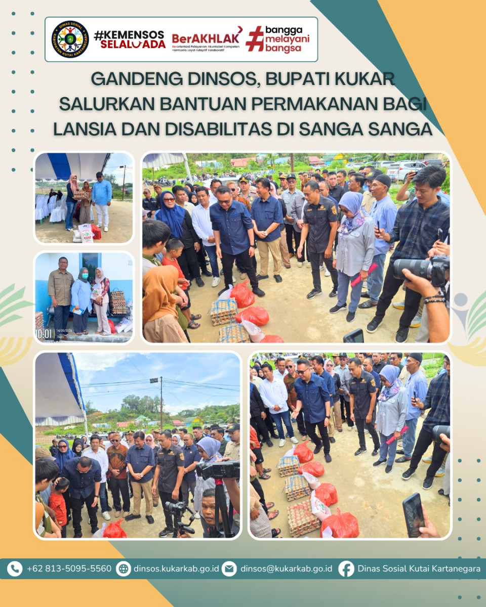 SANGA-SANGA, 14 Mei 2026 – Pemerintah Kabupaten Kutai Kartanegara (Kukar) terus memperkuat komitmennya dalam meningkatkan pemenuhan gizi dan pelayanan sosial bagi masyarakat. Pada Kamis (14/5/2026), Bupati Kutai Kartanegara, dr. Aulia Rahman Basri, meresmikan Dapur Makan Bergizi Gratis (MBG) Satuan Pelayanan Pemenuhan Gizi (SPPG) Bintang Kaltim Sangasanga yang berlokasi di Jalan Corong, Kecamatan Sanga-Sanga.
.
.
.
.
.
Selengkapnya di : https://dinsos.kukarkab.go.id/index.php/2026/05/15/bupati-kukar-resmikan-dapur-makan-bergizi-gratis-dan-salurkan-bantuan-permakanan-di-sanga-sanga/